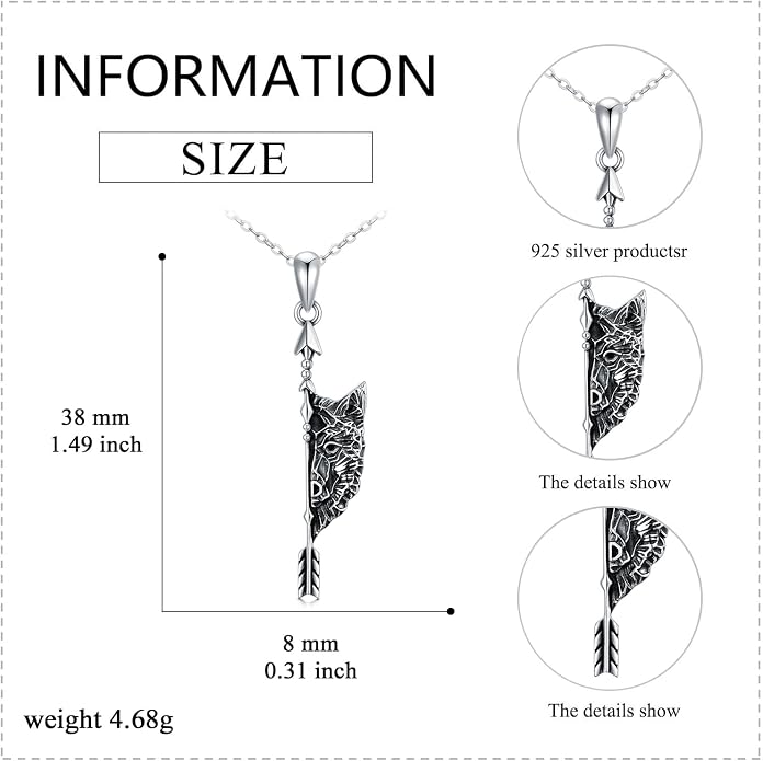 VONALA S925 Sterling Silver Celtic Owl/Moon Wolf/Horse/Dragon/Viking/Anchor Necklace Celtic Knot Pendant Necklace Irish Vintage Necklace Gifts for Women Teens Men Unisex