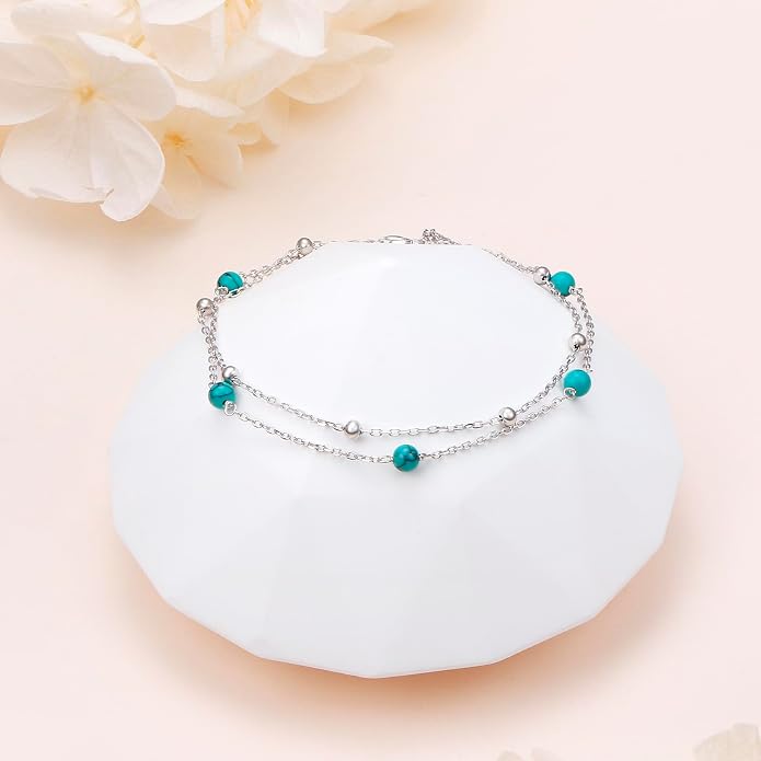 Alphm Anklet for Women S925 Sterling Silver Adjustable Plus Foot Plus Ankle Bracelet Jewelry