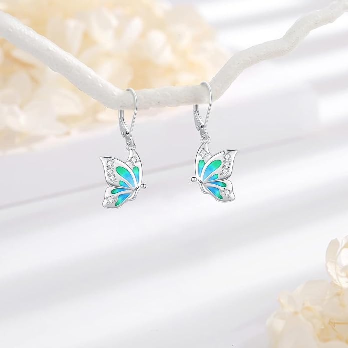 Tree of Life/Cat/Turtle/Butterfly/Flower/Celtic/Turquoise/Moonstone Dangle Earrings for Women Sterling Silver Cute Animals Drop Earrings Jewelry Gifts