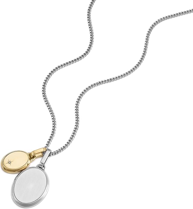 Fossil Men's Stainless Steel or Leather Necklace for Men