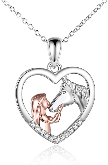 YFN Horse Pendant Necklace Sterling Silver Women with Horse Gift for Women