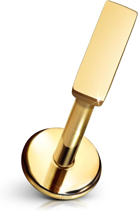 Cords Club Bar Flat Back Stud – ASTM-F136 Implant Grade Titanium - Push Pin Design for Sensitive Ears (Single Earring)