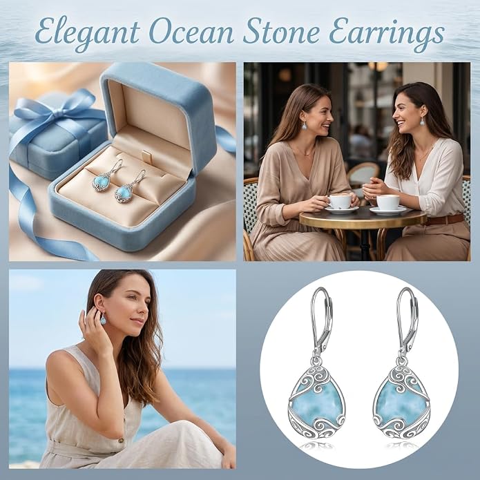 Teardrop Tree of Life/Filigree Earrings for Women Dangle Leverback Earrings Jewelry Gift Anniversary For Her