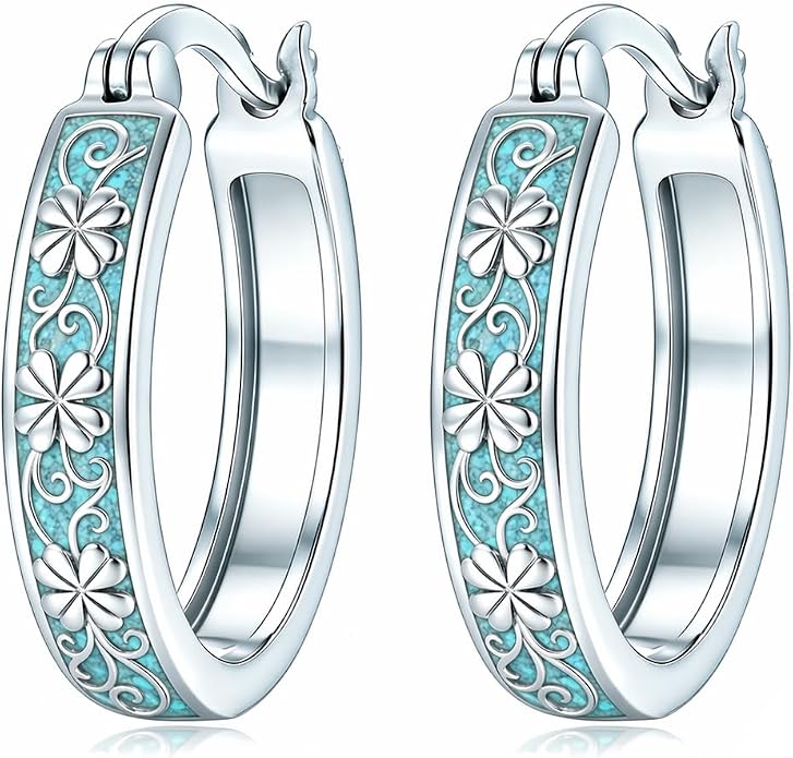 Opal/Turquoise Huggie Earrings 925 Sterling Silver Opal/Turquoise Small Animal Huggie Hoop Earrings Animal Huggies Earring Jewelry Gifts for Women Mom Her