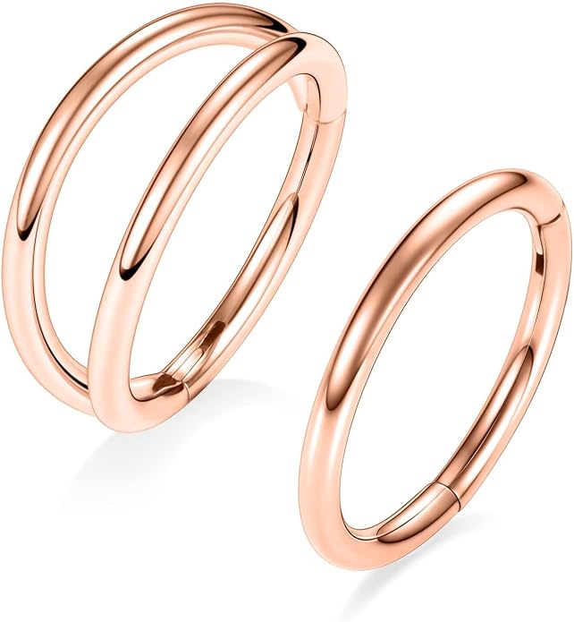 AROWRO Conch Piercing Jewelry Septum Jewelry Nose Rings Hoops 20G 18G 16G 316L Surgical Steel Hinged Segment Ring Hoop Helix Daith Rook Tragus Cartilage Piercing Jewelry
