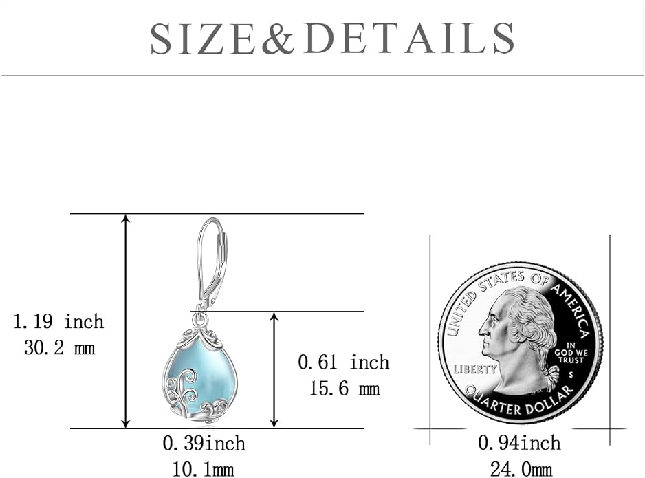 Celtic Filigree Earrings for Women Gemstone Jewelry Gifts