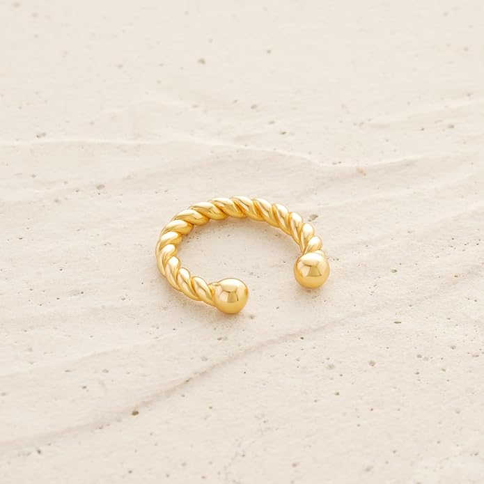 MYEARS Women Ear Cuff Earring Gold Non Pierced Ear Cartilage Clip on Wrap Hoop 14K Gold Filled Tiny Boho Beach Simple Minimalist Delicate Handmade Hypoallergenic Jewelry Gift-Sold as Single/Pair