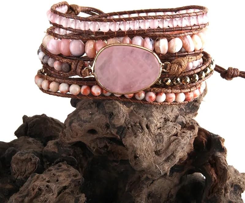 Women Wrap Bracelets Boho Natural Stone Jasper Turquoises Strand Bracelet Jewelry Collection