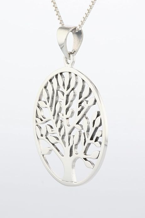 Jewelry Trends Large Celtic Tree of Life Sterling Silver Pendant Necklace 18"