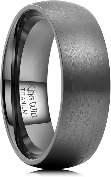 King Will Titanium Wedding Band for Men Women-Sliver/Black/Gold Plated Pure Titanium Wedding Ring, 3-9mm Widths Available Brushed Matte Design Comfort Fit Size 4-16