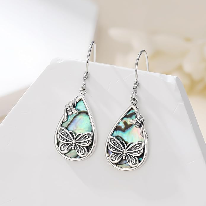 Butterfly/Cardinal/Rabbit/Frog/Turtle/Dragonfly/Flamingo/Mermaid/Hummingbird/Robin/Raven/Owl/Whale/Cat Earrings S925 Sterling Silver Animal Jewelry Gifts for Birthday Christmas