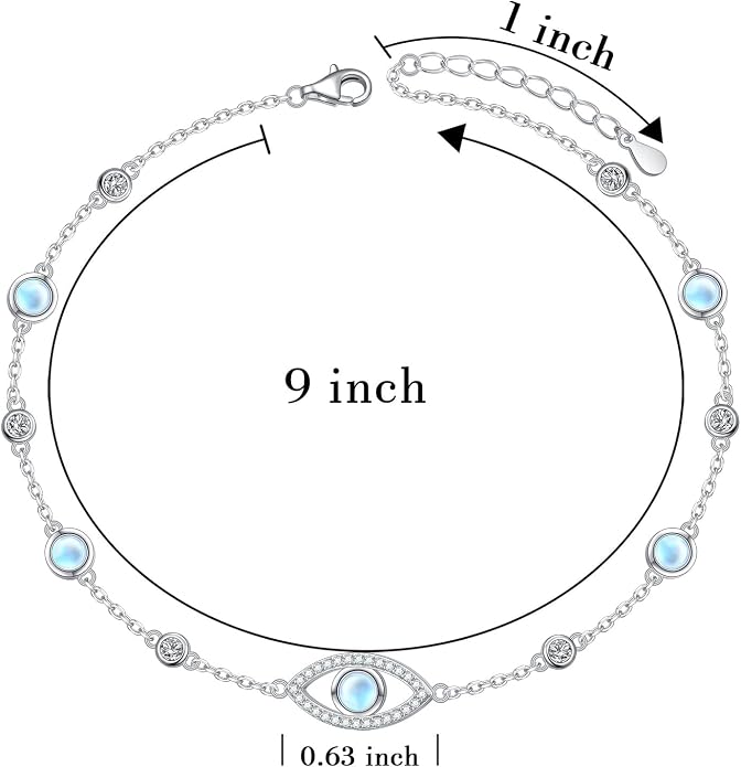 S925 Sterling Silver Ankle Bracelets Butterfly/Evil Eye/Anchor/infinity/Beach Anklet for Women Opal Moonstone Foot Chain Beach Jewelry