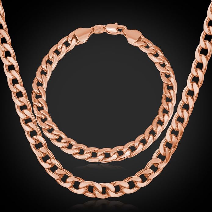 U7 Cuban Link Chain for Men Women Stainless Steel Curb Necklace, 7/9/12/15 MM Chunky Chain Silver/Gold/Black Mens Hip Hop Jewelry 18''-30''