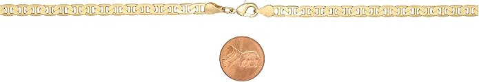 Barzel 18K Gold Plated Wide Flat Marina Link Anklet for Women - Made In Brazil