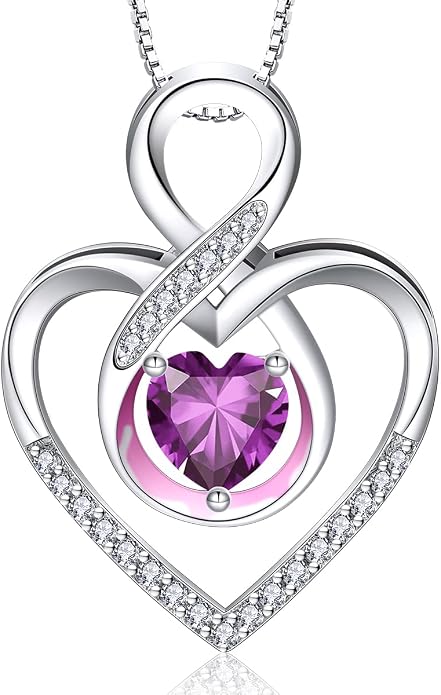 RIVIKO Infinity Heart Symbol Necklace for Women 925 Sterling Silver Love Heart Pendant Mothers Day Anniversary Birthday Christmas Jewelry Gifts for Women Mom Wife Sister Her Friends