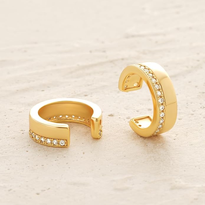 MYEARS Women Ear Cuff Earring Gold Non Pierced Ear Cartilage Clip on Wrap Hoop 14K Gold Filled Tiny Boho Beach Simple Minimalist Delicate Handmade Hypoallergenic Jewelry Gift-Sold as Single/Pair