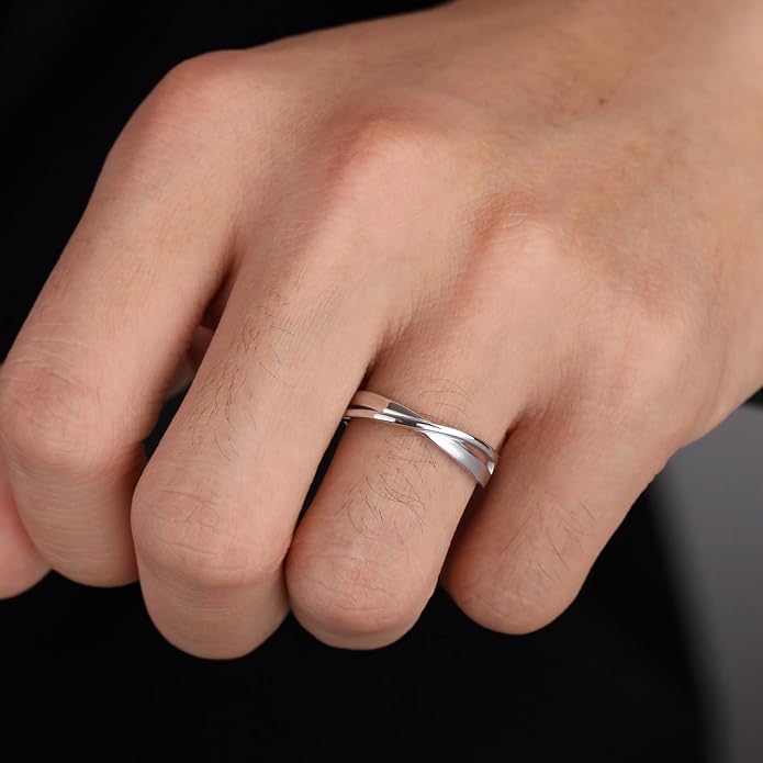 Meissa 925 Sterling Silver Celtic Knot Ring for Couples 2 Pcs Couple Rings Handmade Matching Promise Rings Rings Size Adjustable Bridal Jewelry