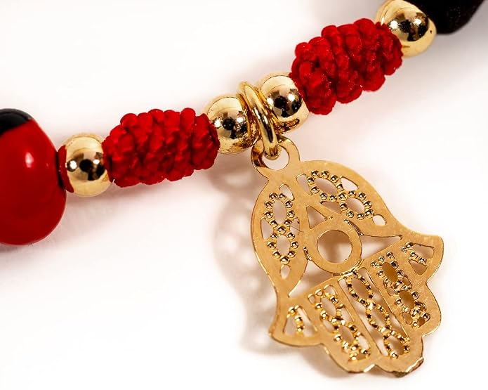 Full Protection Evil Eye Azabache And Good Luck Pendants Red String Bracelet for Women Hilo Rojo De Buena Suerte