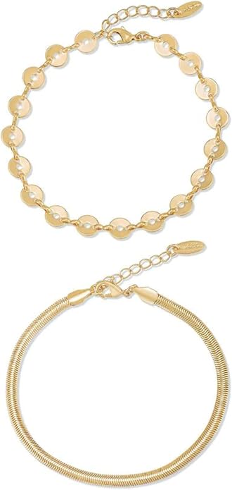 Ettika Anklets for Women. Anklet, 18k Gold or Rhodium Plated. Ankle Bracelets for Women, Jewelry