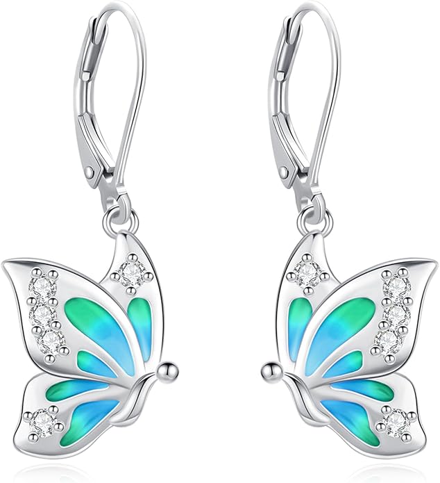 Tree of Life/Cat/Turtle/Butterfly/Flower/Celtic/Turquoise/Moonstone Dangle Earrings for Women Sterling Silver Cute Animals Drop Earrings Jewelry Gifts