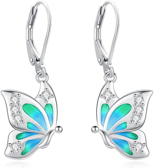 Tree of Life/Cat/Turtle/Butterfly/Flower/Celtic/Turquoise/Moonstone Dangle Earrings for Women Sterling Silver Cute Animals Drop Earrings Jewelry Gifts