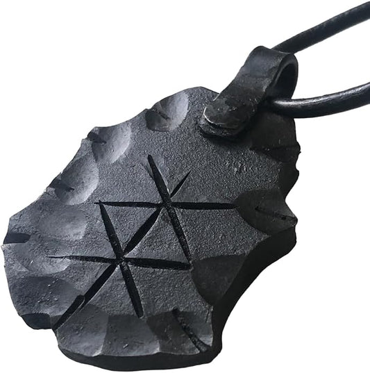 Protection Rune, Forged Iron Rune, Viking Rune, Rune Pendant, Bind Rune Pendant, Nordic Necklace Jwelery
