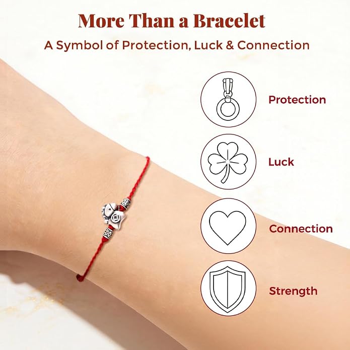 Sterling Silver Red String Bracelet with Hourse Charm, Zodiac Braided Cord Red Bracelet, Adjustable Good Luck Kabbalah String Bracele for Women Men Bracelet, Wealth Prosperity Symbol for Women Men, Handmade Energy Balance Yoga Jewelry for Gifts, Gift-R...