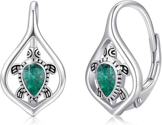 Cute Animal Leverback Earring 925 Sterling Silver Summer Bohemia Beach Theme Earrings for Women