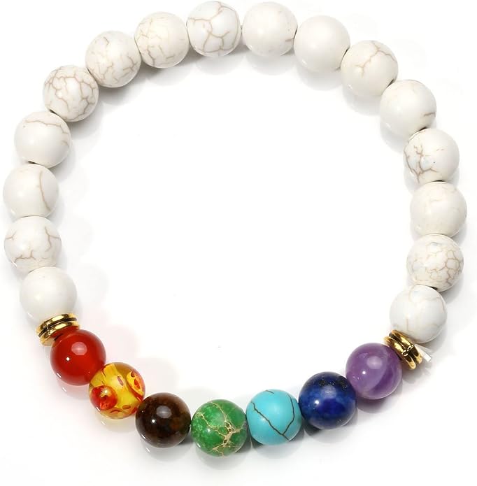 Eigso 7 Chakra Diffuser Bracelets Set for Women Men Reiki Healing Meditation Lava Rock Stone Beads