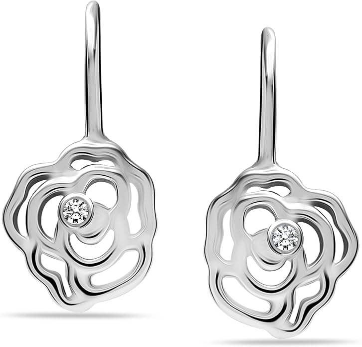 LeCalla 925 Sterling Silver Leverback Drop Earrings Lightweight Bohemia Teardrop Drop Dangle Earring for Women