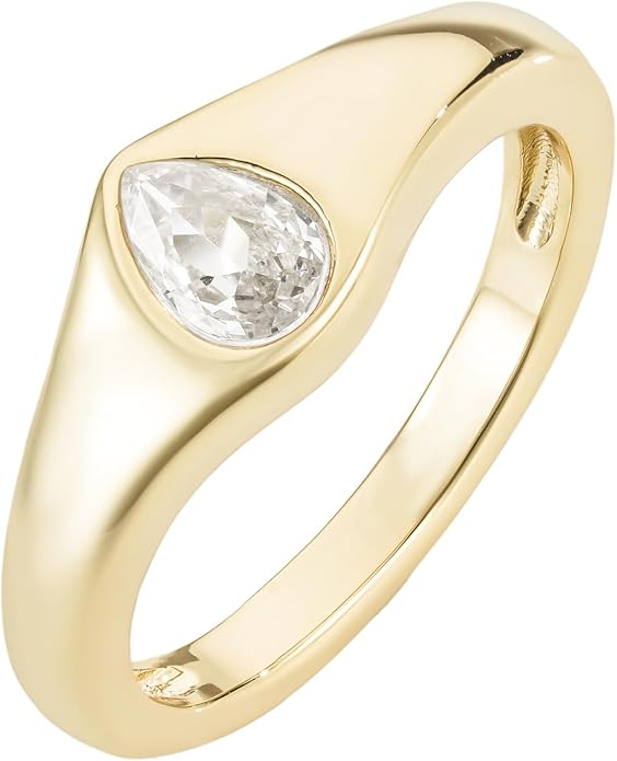Faire de la Mode Waterproof Statement Chunky Ring in 14k Gold Plated Stainless Steel