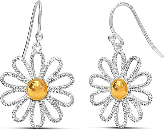 Charmsy 925 Sterling Silver Light-Weight Antique Filigree Teardrop Drop Earrings for Women