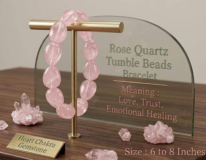 Natural Gemstone Bead Bracelet for Women – Healing Crystal Reiki Bracelet, Handmade Spiritual Protection Jewelry, Energy Stone Stretch Bracelet Gift for Women & Girls