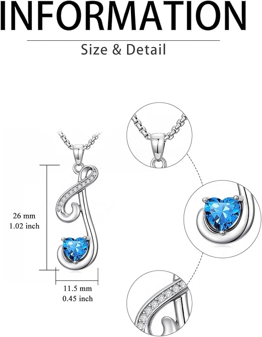 Birthday Gifts for Women Alphabet A to Z Initial Birthstone Pendant Necklaces for Women - 18k White Gold Plated Personalized Name Jewelry Anniversary Graduation Gifts for Wife Her Daughter Girlfriend(with Gift Box)