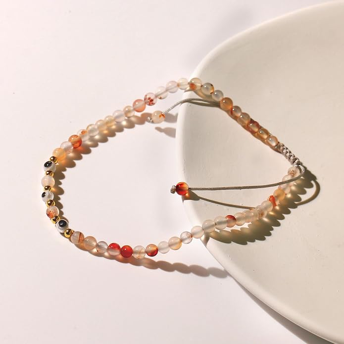 Evil Eye Ankle Bracelets for Women Beads Anklets Beach Accessiory Gemstone Healing Crystal Adjustable