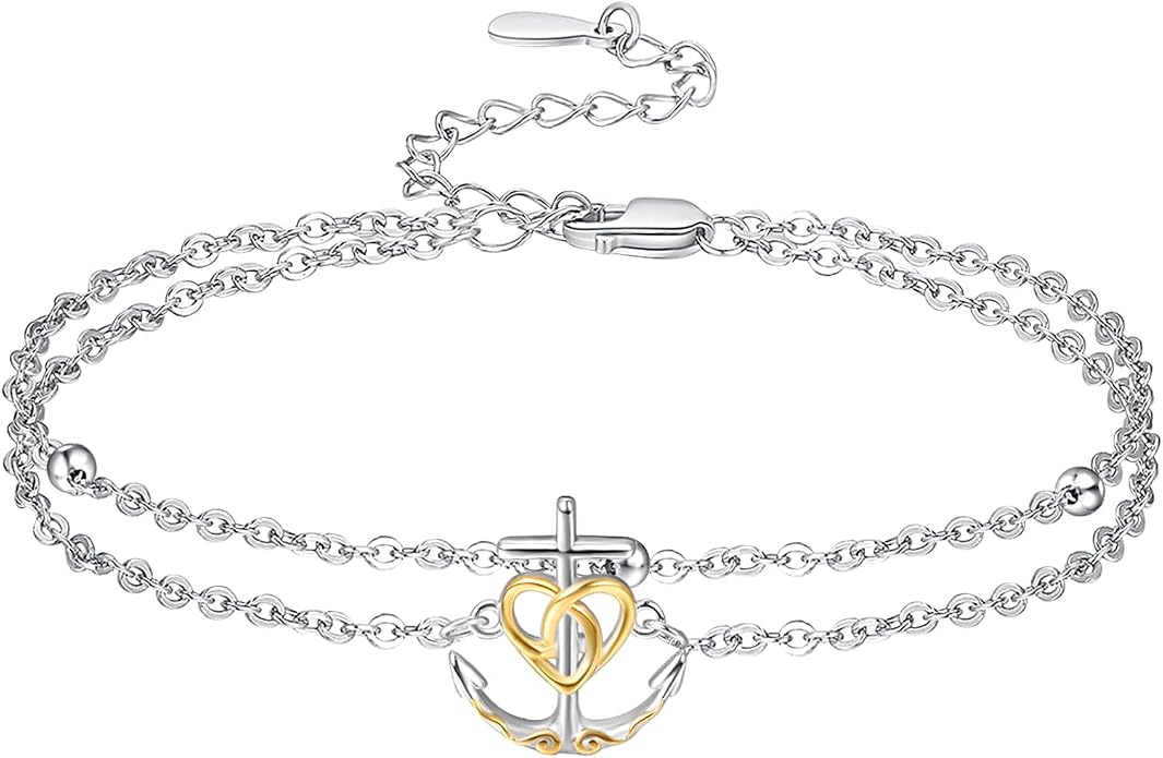 Palpitate Anchor/Infinity/Mermaid Anklets Nautical Ankle Bracelet 925 Sterling Silver Elegance Anklets Jewelry Christmas Gifts for Women