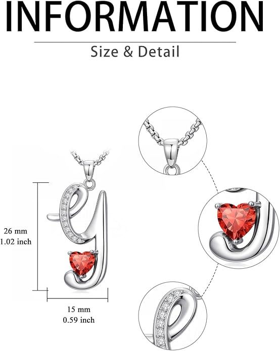 Birthday Gifts for Women Alphabet A to Z Initial Birthstone Pendant Necklaces for Women - 18k White Gold Plated Personalized Name Jewelry Anniversary Graduation Gifts for Wife Her Daughter Girlfriend(with Gift Box)