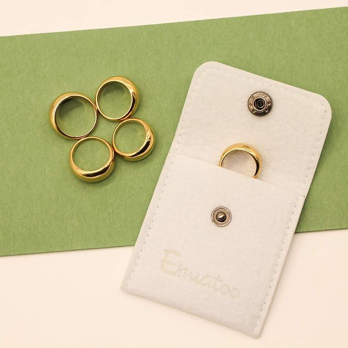 ESMATOO Chunky Dome Rings - Thick Golden Rings (Size 5-9)