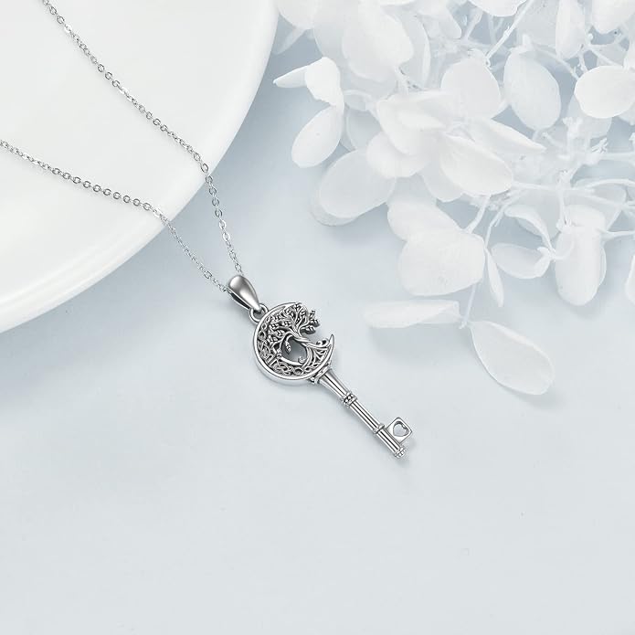 ONEFINITY Tree of Life Necklace 925 Sterling Silver Abalone Shell Celtic Knot Pendant Necklace for Women Jewelry