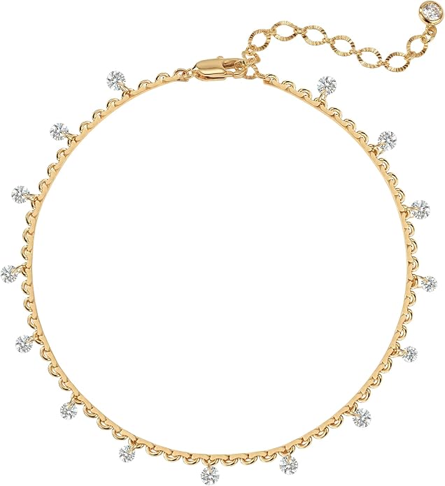 MTMY Gold Anklets for Women 14K Gold Plated Tiny Bead Anklet Colorful Tassel Foot Chain Dainty Adjustable Cute Summer Beach Boho Anklets Jewelry Gift