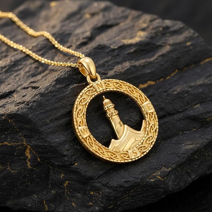 Compass/Sailboat/Lighthouse/Rudder Anchor Necklace for Women 18K Gold Plated Nautical Navy Jewelry Sea Lover Sailor Necklace Mothers Day Gifts for Women Mom Wife