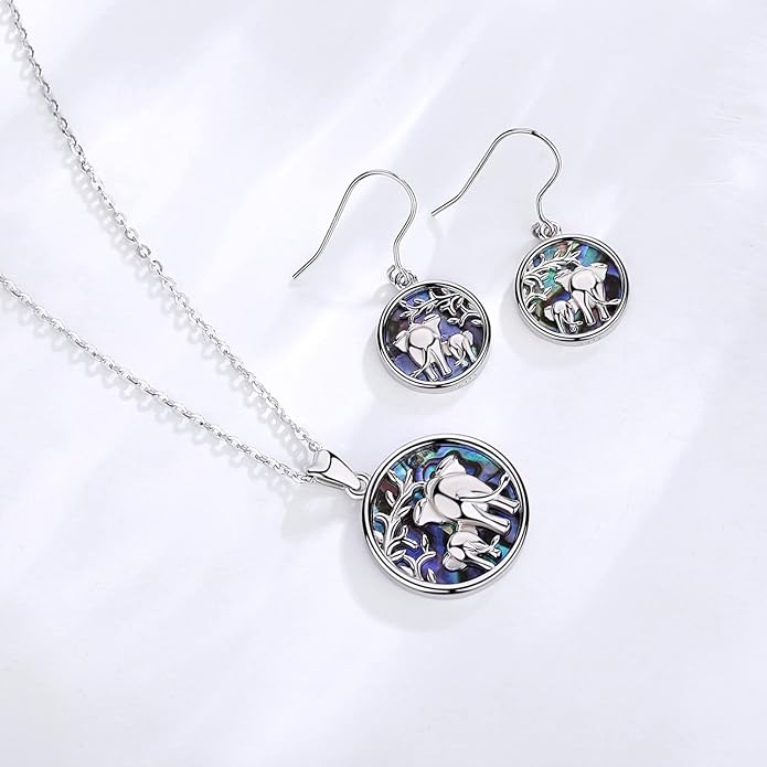 AEONSLOVE Elephant Sterling Silver Earrings, Elephant Jewelry for Women, Mother's Day Gift