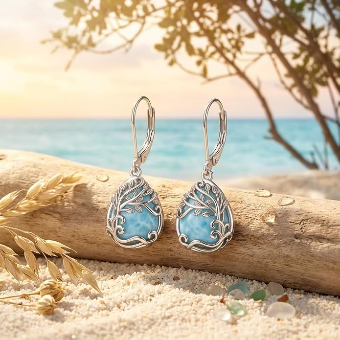 Teardrop Tree of Life/Filigree Earrings for Women Dangle Leverback Earrings Jewelry Gift Anniversary For Her