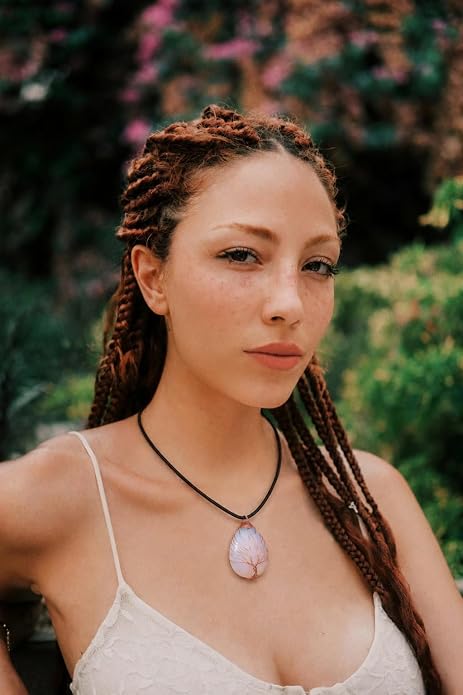 7 Chakra Gemstone Healing Crystals Necklace - Copper Wire Wrapped Natural Unisex Hippie Leather Choker