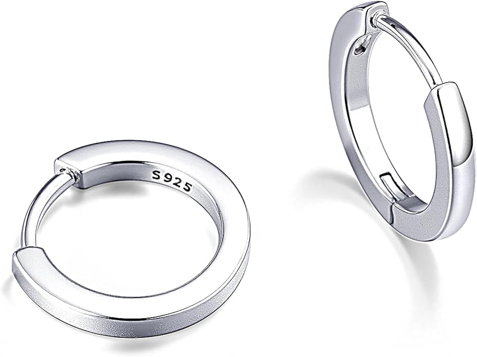 MOODEAR 925 Sterling Silver Hoop Earrings - Small Huggie Earrings for Women, Hypoallergenic Trendy Cartilage Silver Earrings, Lightweight Jewelry Gifts