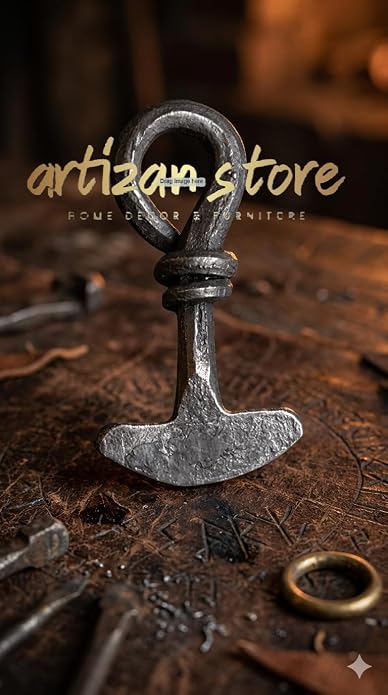 ARTIZANSTORE Medieval Hand forged Iron Pendant Jewelry Viking Neck Pendant