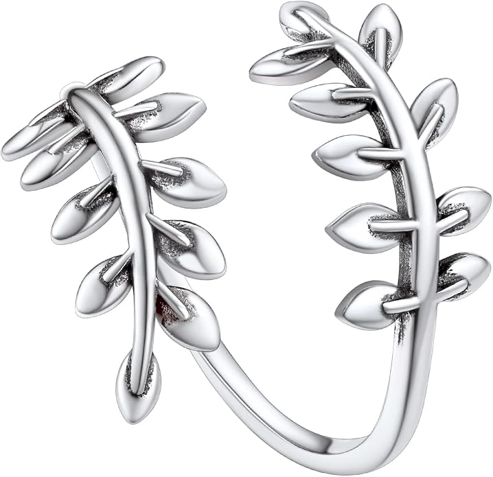 SILVERCUTE Toe Ring, Chic 925 Stamped Toe Ring, Band/Leaf Toe Ring, Sterling Silver Open Adjustable Toe Ring Set, Adjustable Pinky Rings
