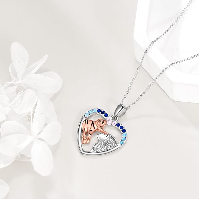 LUHE Animal Necklace Sterling Silver Cute Pendant Jewelry Gifts for Women and Teens