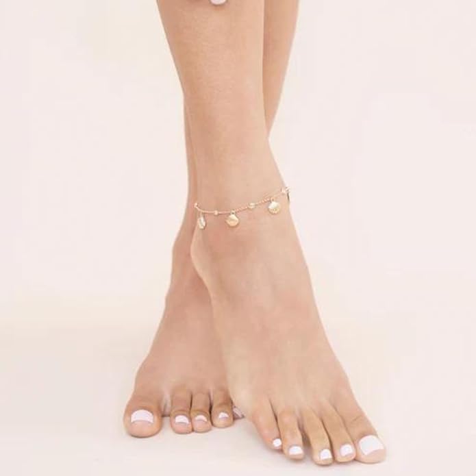 Ettika Anklets for Women. Anklet, 18k Gold or Rhodium Plated. Ankle Bracelets for Women, Jewelry