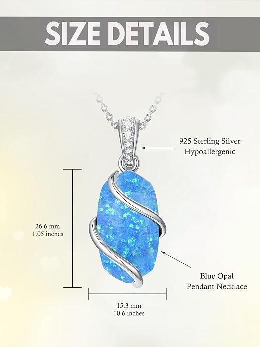 HPQQ Necklace for Women 925 Sterling Silver Dainty Gemstone Pendant Fine Jewelry Birthday Mothers Day Gifts for Mom Wife Her